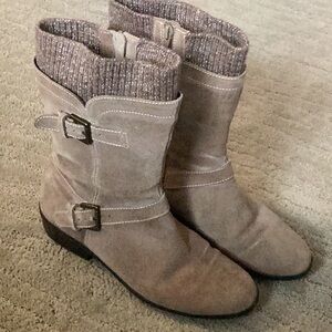 David Tate leather boots with cuff